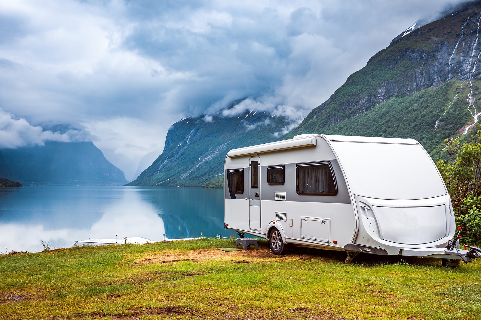 Family vacation travel RV, holiday trip in motorhome, Caravan ca