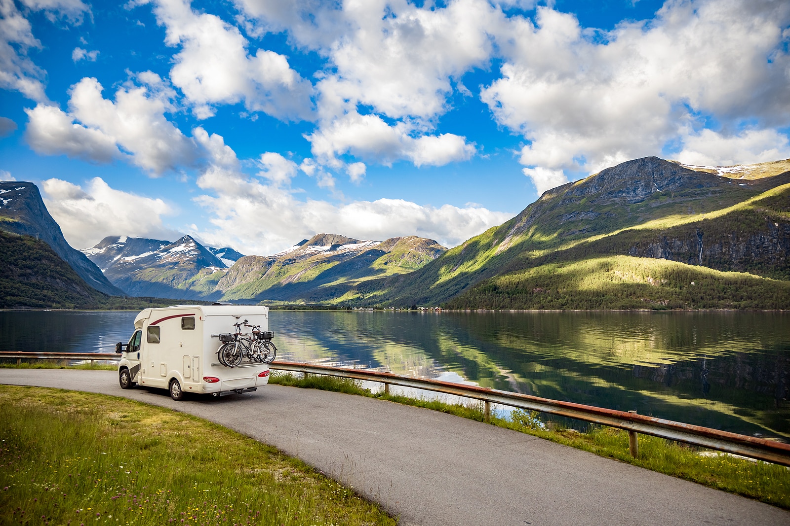 Family vacation travel RV, holiday trip in motorhome, Caravan ca