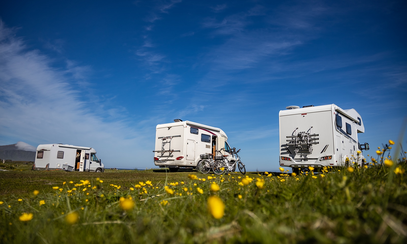 Family vacation travel RV, holiday trip in motorhome, Caravan ca